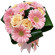 букет из кремовых роз и розовых гербер. Монголия