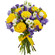 букет желтых роз и синих ирисов. Монголия